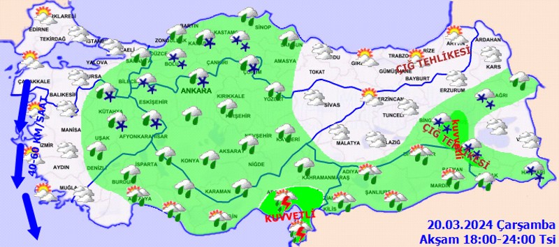 Bugün hava nasıl olacak 20 Mart 2024? Yağışlar ne kadar sürecek? Meteorolojiden kuvvetli yağış ve rüzgar uyarısı! - Resim : 4