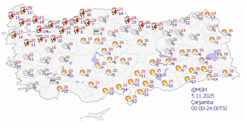Meteoroloji’den 20 il için kuvvetli yağış uyarısı - Resim: 6