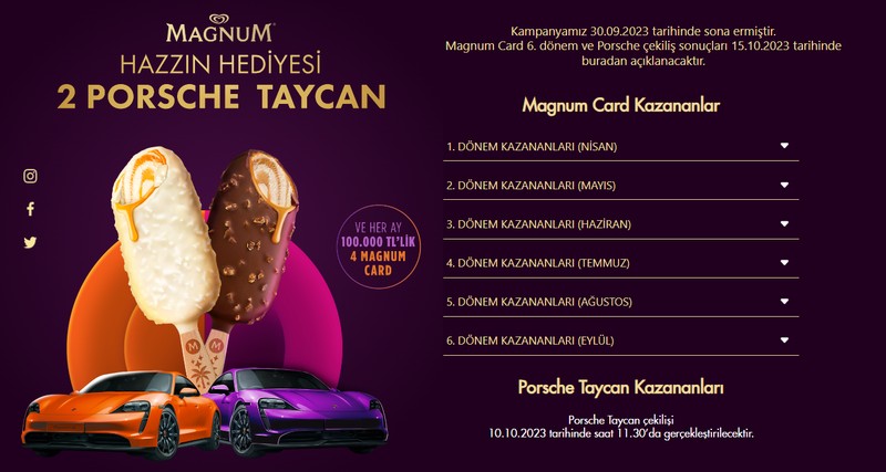 Magnum Porsche Taycan çekilişi ne zaman? Magnum 6. dönem çekiliş sonuçları sorgula - Resim : 1