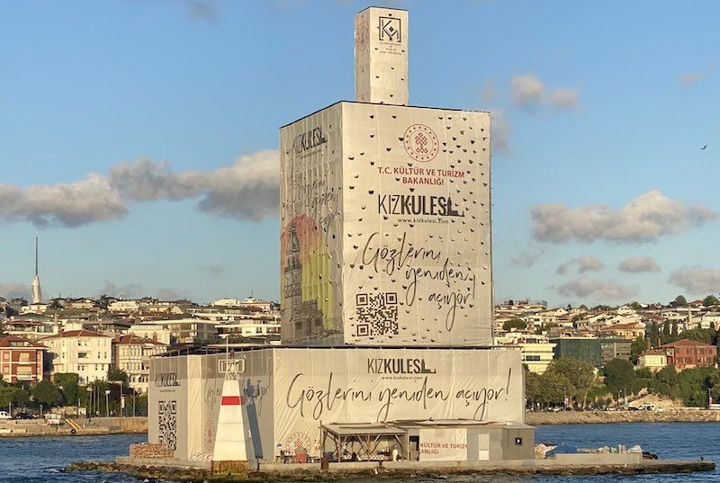 İstanbul Boğazı'nın simgesi Kız Kulesi'nde restorasyon çalışmasında sona gelindi: Külah ilk kez göründü - Resim: 7