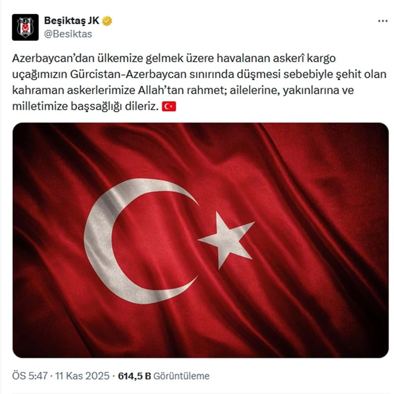 TFF ve 4 Büyükler’den şehitlerimiz için başsağlığı mesajı - Resim: 2