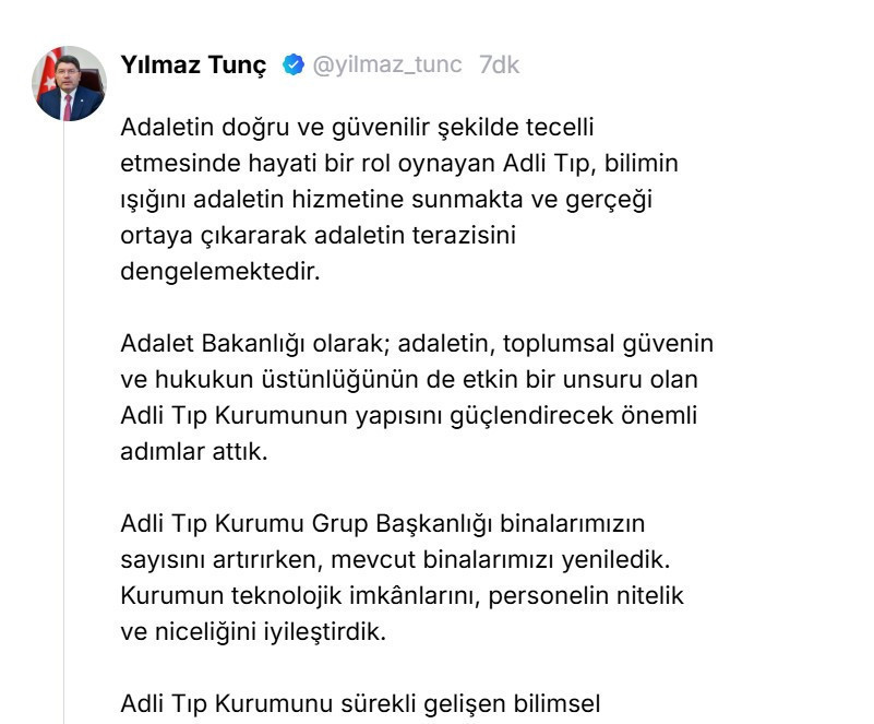Bakan Tunç: "Adli Tıp Kurumunu güçlendirmeye devam edeceğiz" - Resim : 1