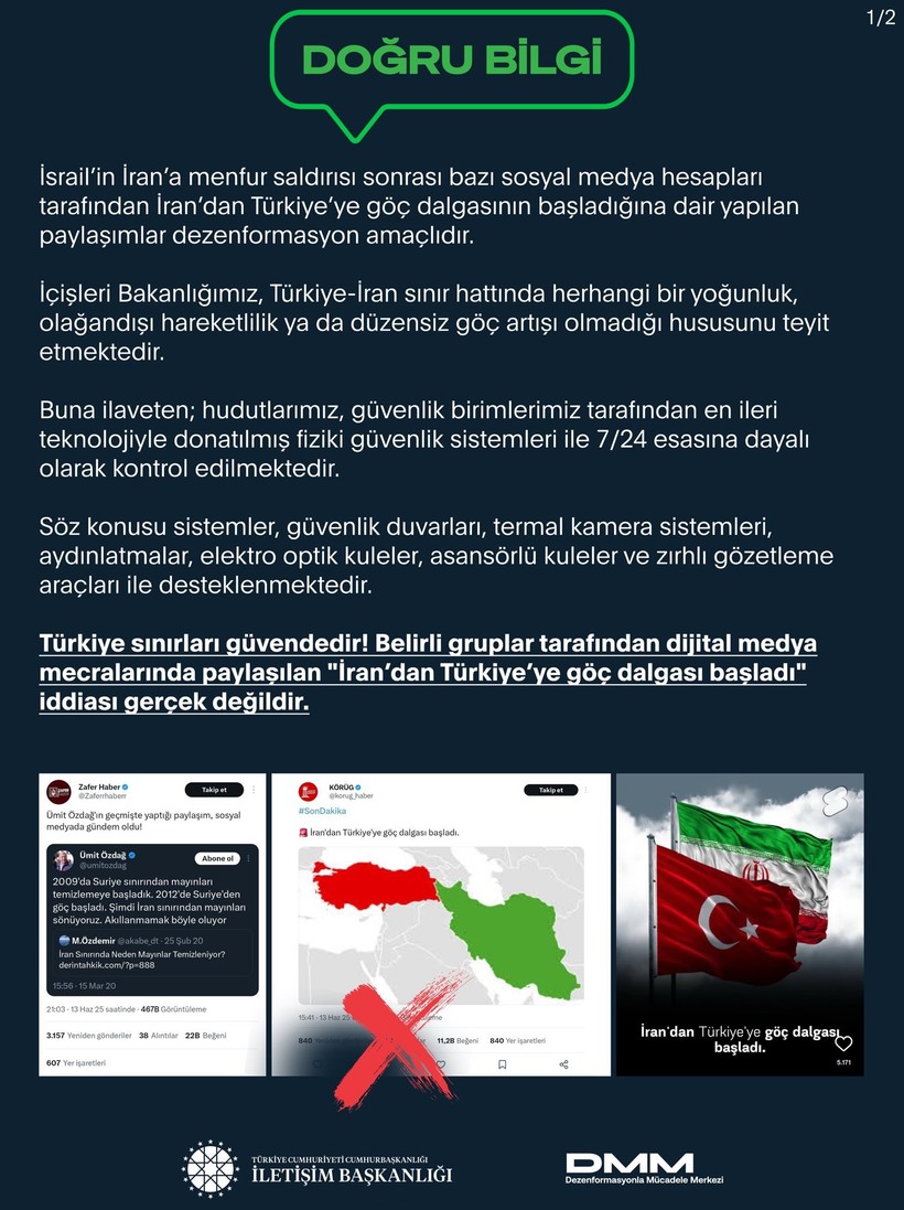 DMM'den sınır güvenliği açıklaması: “İran’dan göç dalgası” iddiası asılsız - Resim : 1