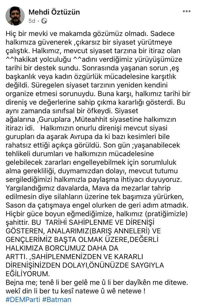HÜDA PAR adayıyla aynı kareye giren DEM Parti Batman adayı Mehdi Öztüzün ihraç edildi - Resim : 3