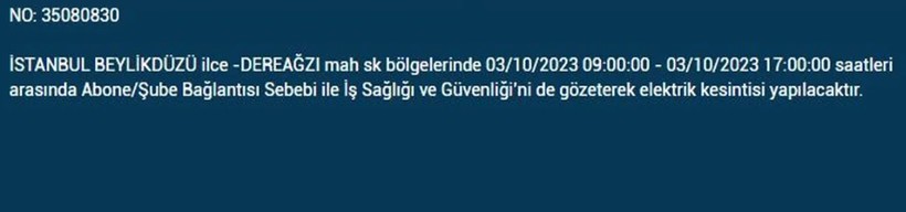 İstanbul'da elektrik kesintisi olacak! İşte 3 Ekim Salı günü elektriksiz kalacak ilçeler - Resim: 16