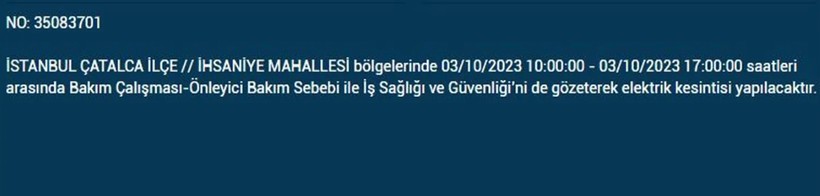 İstanbul'da elektrik kesintisi olacak! İşte 3 Ekim Salı günü elektriksiz kalacak ilçeler - Resim: 18