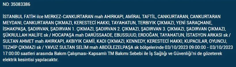 İstanbul'da elektrik kesintisi olacak! İşte 3 Ekim Salı günü elektriksiz kalacak ilçeler - Resim: 24