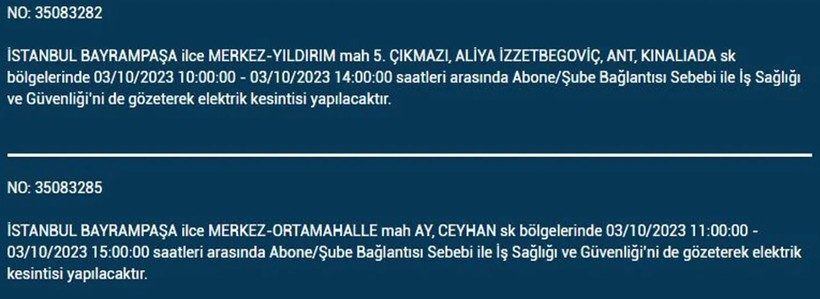 İstanbul'da elektrik kesintisi olacak! İşte 3 Ekim Salı günü elektriksiz kalacak ilçeler - Resim: 15