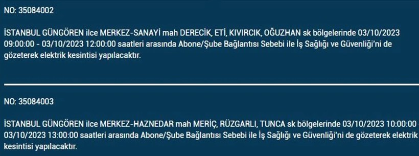 İstanbul'da elektrik kesintisi olacak! İşte 3 Ekim Salı günü elektriksiz kalacak ilçeler - Resim: 26