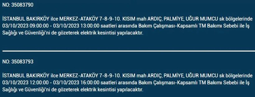 İstanbul'da elektrik kesintisi olacak! İşte 3 Ekim Salı günü elektriksiz kalacak ilçeler - Resim: 11