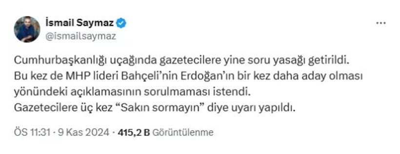 Cumhurbaşkanı Erdoğan'ın uçağında "adaylık" sorusunun yasaklandığı iddialarına yanıt - Resim : 1