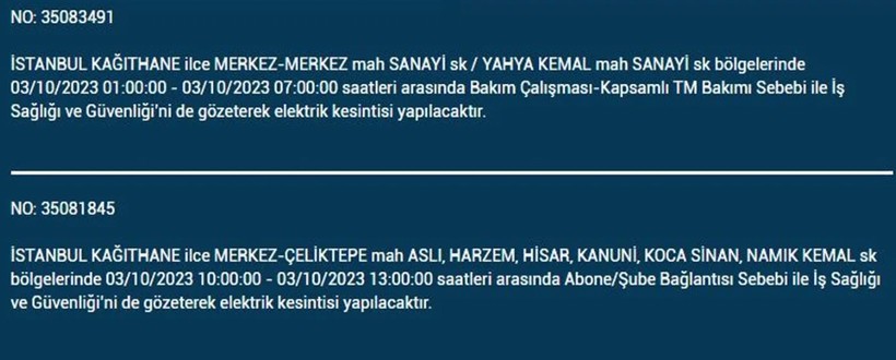 İstanbul'da elektrik kesintisi olacak! İşte 3 Ekim Salı günü elektriksiz kalacak ilçeler - Resim: 27