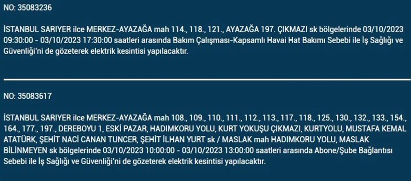 İstanbul'da elektrik kesintisi olacak! İşte 3 Ekim Salı günü elektriksiz kalacak ilçeler - Resim: 30