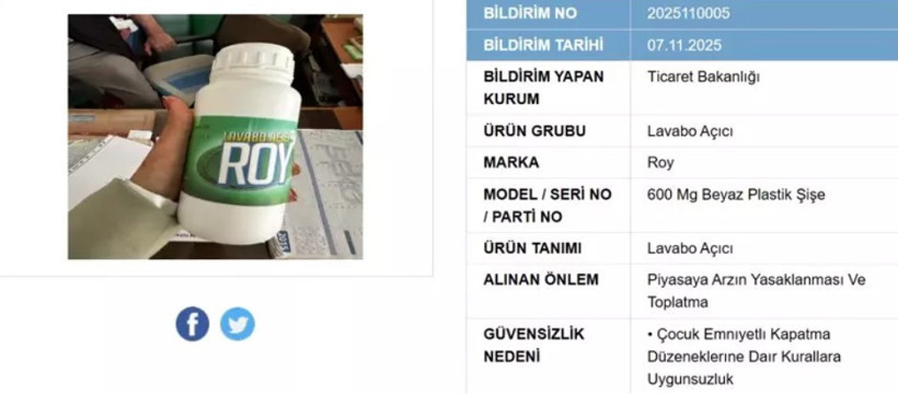 Bakanlık duyurdu: 4 ürün sağlığa zararlı bulundu, piyasadan toplatılıyor - Resim : 1