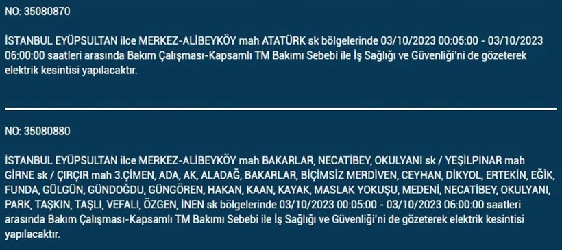İstanbul'da elektrik kesintisi olacak! İşte 3 Ekim Salı günü elektriksiz kalacak ilçeler - Resim: 21