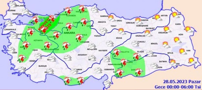 28 Mayıs hava durumu! Seçim günü hava nasıl olacak? Meteoroloji'den uyarı: Gök gürültülü sağanak yağış bekleniyor! - Resim: 4