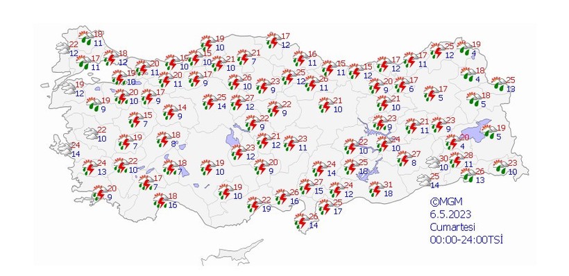 Hafta sonu hava nasıl olacak? 6-7 Mayıs Meteoroloji hava durumu tahminleri - Resim : 1