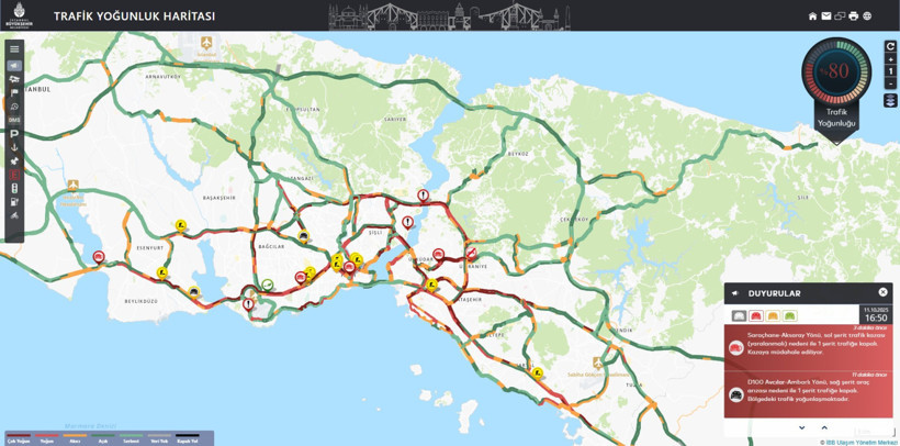 İstanbul'da yağışın da etkisiyle trafik felç oldu - Resim : 1