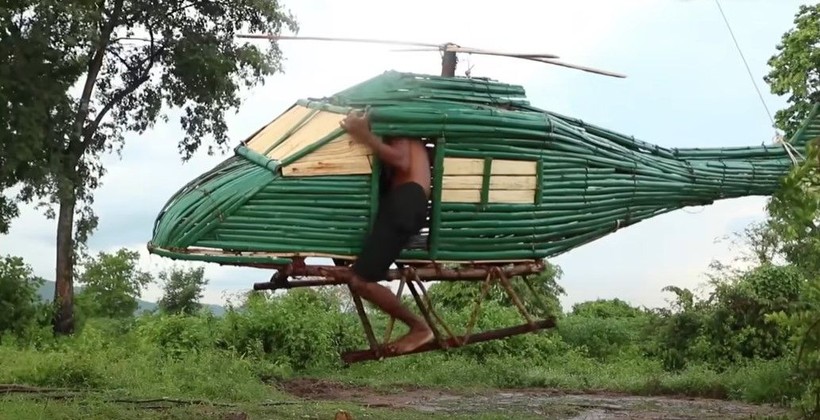 Daha önce böyle helikopter görmediniz! Teknolojiyi değil ilkel malzemeleri kullandı - Resim: 38