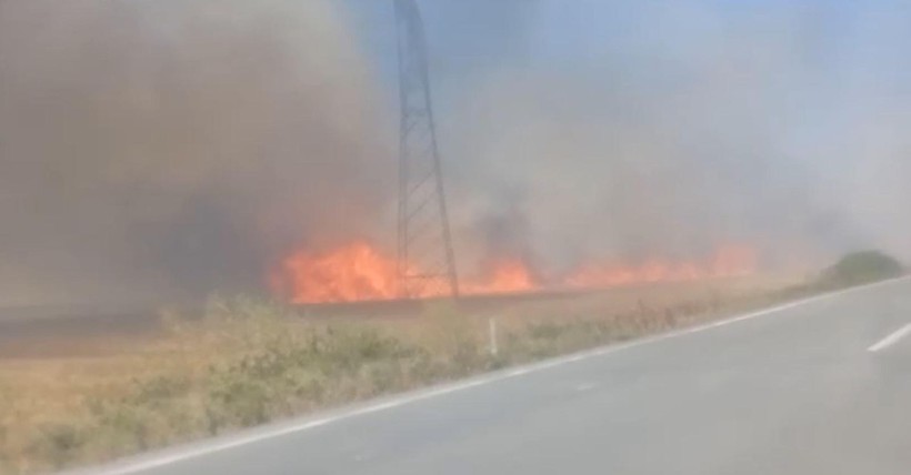 Tekirdağ'da 180 dönümlük buğday tarlası yandı! 3 kişi dumandan etkilendi - Resim: 2