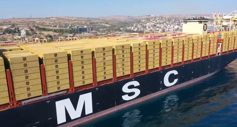 Dünyanın en büyük konteyner gemisi 'MSC Türkiye' Tekirdağ'da - Resim: 3