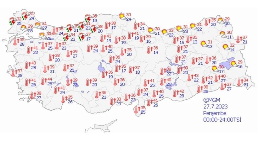 Çöl sıcaklarına yağış arası! 3 il için sarı kodlu uyarı verildi | 24 Temmuz hava durumu - Resim: 18