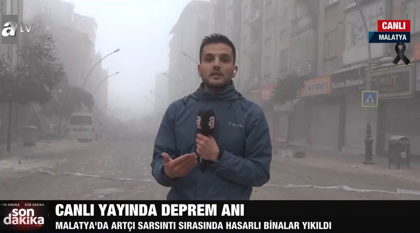Son dakika deprem haberleri... Muhabir depreme canlı yayında yakalandı - Resim: 1