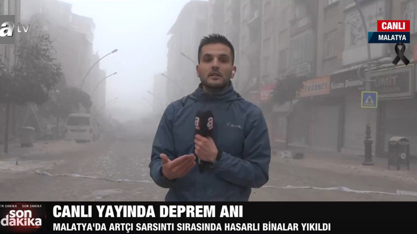 Canlı yayında depreme yakalandı | VİDEO