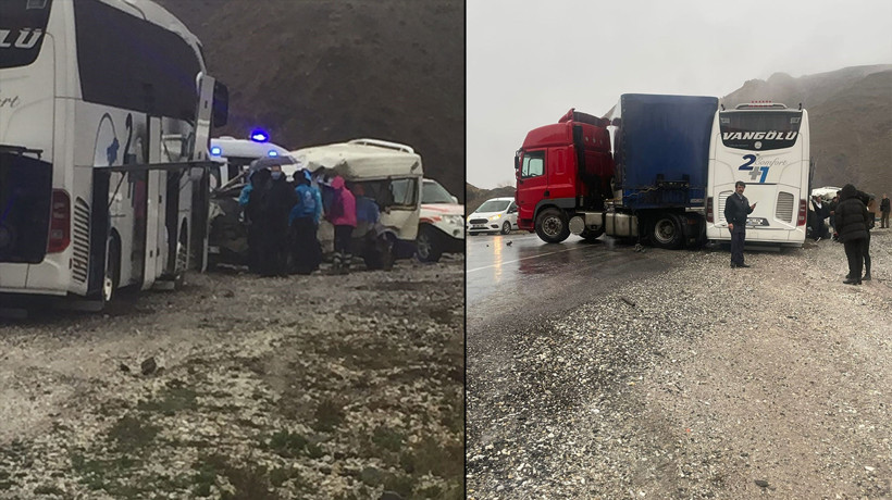 Hakkari-Van karayolunda 3 aracın birbirine girdiği kazada 3 kişi hayatını kaybetti