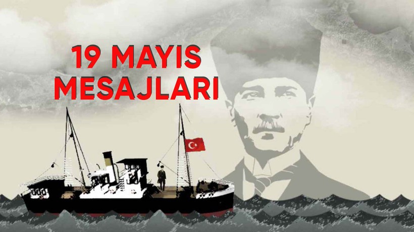 Resimli Atatürk ve Türk bayraklı 19 Mayıs mesajları, sözleri