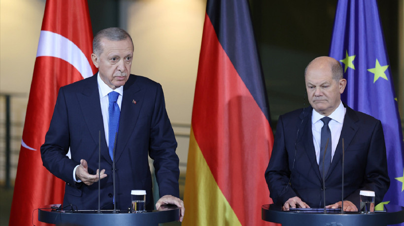 Cumhurbaşkanı Erdoğan'dan Almanya'da Scholz ile ortak basın toplantısında açıklamalar