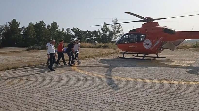 Ambulans helikopter 14 yaşındaki çocuk için havalandı