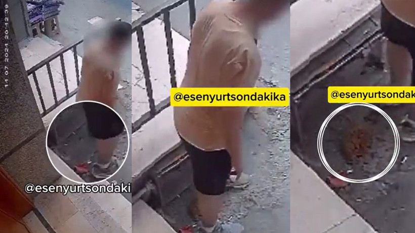 Esenyurt'ta mide bulandıran görüntü! Cadde ortasında kıyafetini indirip tuvaletini yaptı