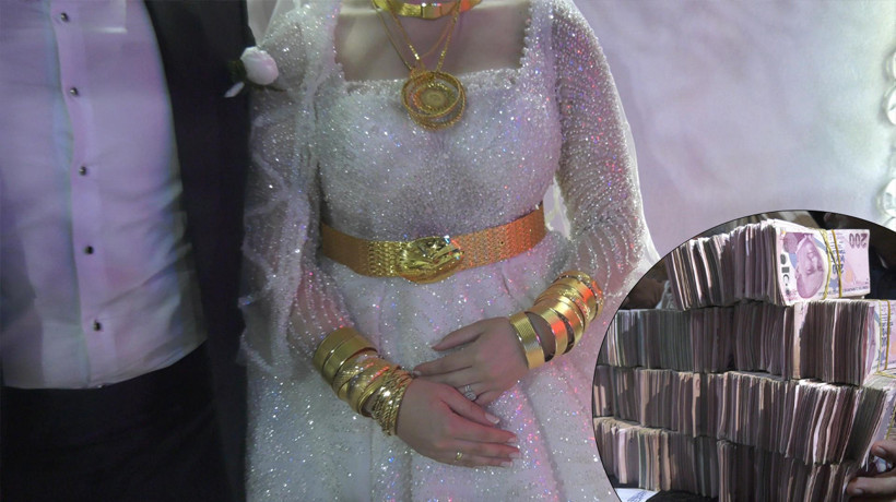 Bir aşiret düğünü klasiği! Geline 3 kilo altın, damada 4 milyon lira takıldı