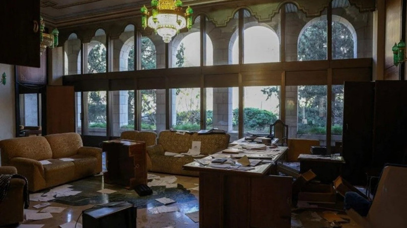 Lüks mimarisiyle dikkat çekti... Esad’ın Şam'da yaşadığı ev görüntülendi