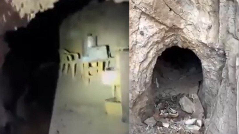 Mehmetçik PKK'lı teröristlerin kaldığı mağaraları görüntüledi