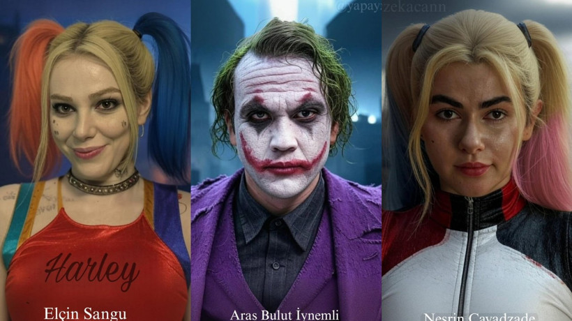 Yapay zeka ünlü kadınları Harley Quinn'e erkekleri Joker'e dönüştürdü