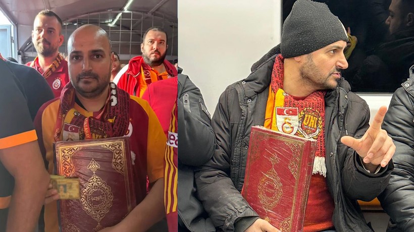 Galatasaray taraftarı ezber bozmadı! Derbiye yine Kur'an-ı Kerim ile gitti