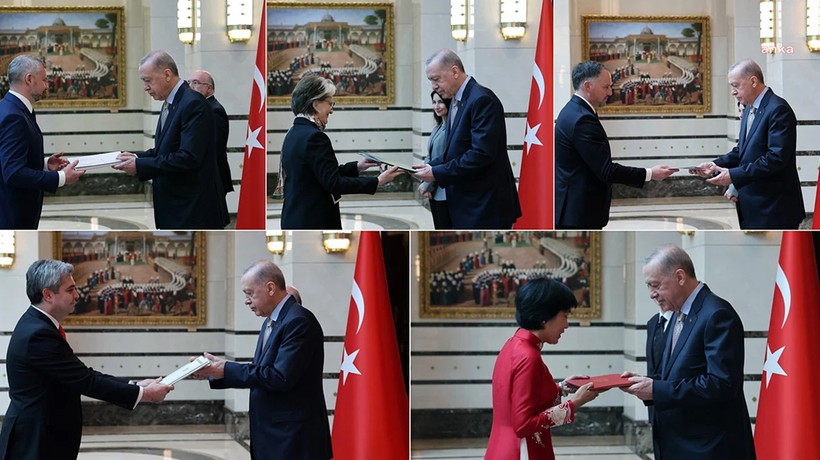 Beş ülkenin büyükelçisinden Cumhurbaşkanı Erdoğan'a güven mektubu