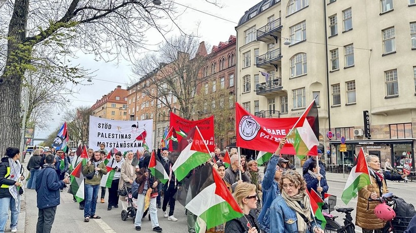 İsveç'te 1 Mayıs gösterisinde Gazze saldırıları protesto edildi
