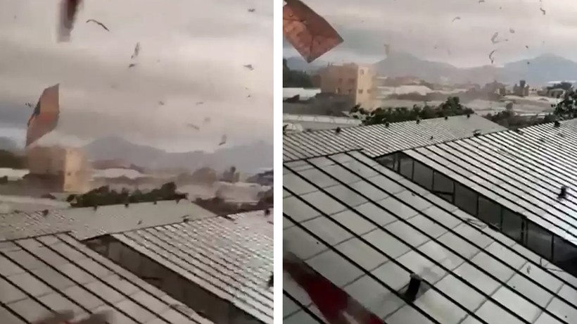 Antalya'da hortum evlerin çatısını uçurdu, seralar zarar gördü