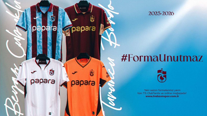 Trabzonspor 2025-2026 sezonunda giyeceği formaları tanıttı