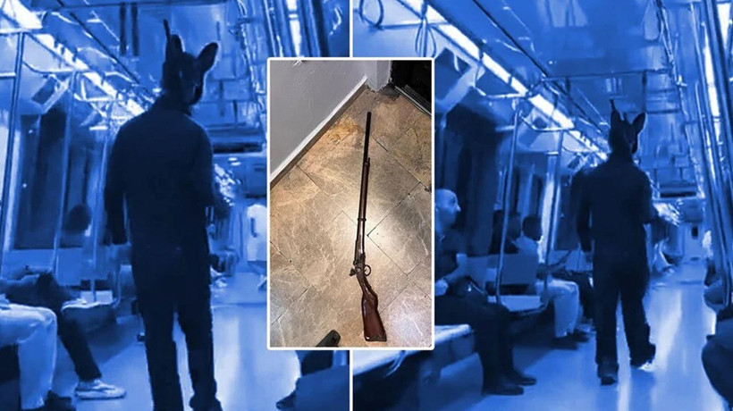 Metroda paniğe neden olan tüfekli tavşan gözaltına alındı! Tüfek oyuncak tavşan 15 yaşında çocuk çıktı