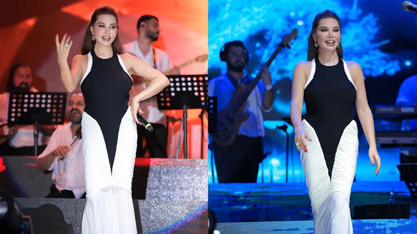 Kıbrıs'ta Ebru Yaşar rüzgarı! Sahne performansı ve şıklığı ile büyüledi