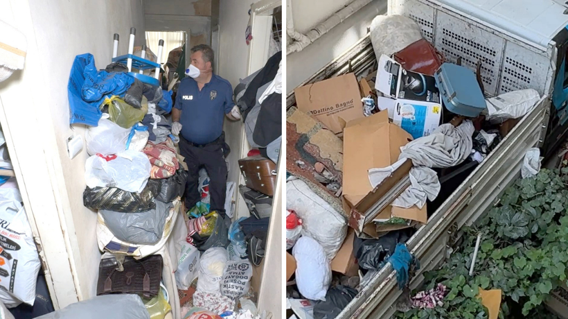Avcılar’da çöp evden 12 kamyonet eşya çıktı