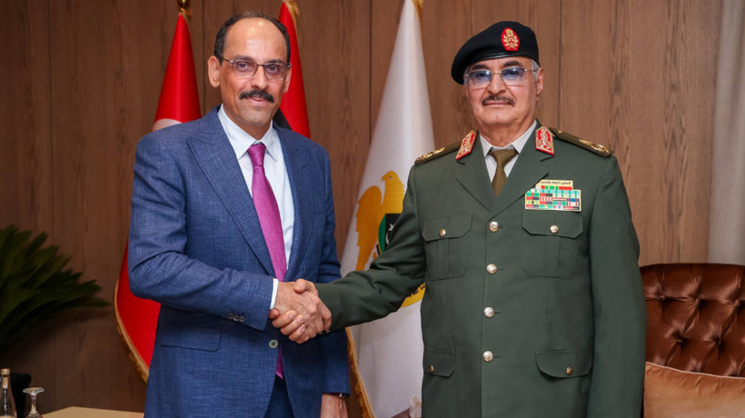 MİT Başkanı Kalın'dan Libya ziyareti: Halife Hafter ile görüştü