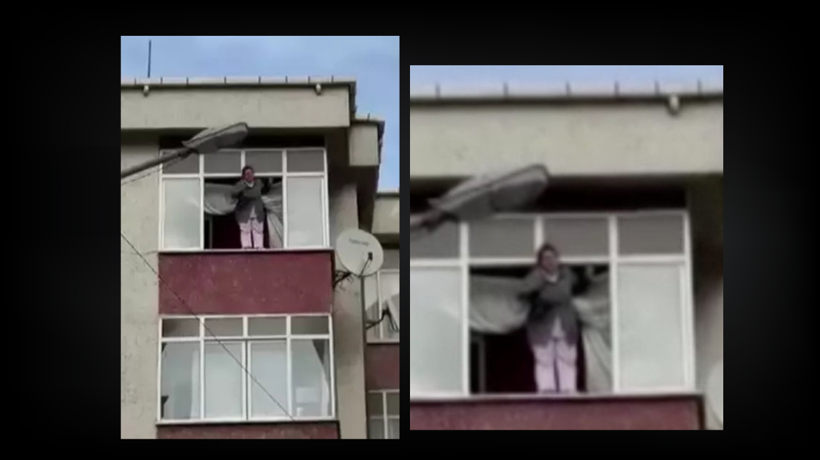 İstanbul'da depremde panik anları! Cama çıkarak çığlıklar attı