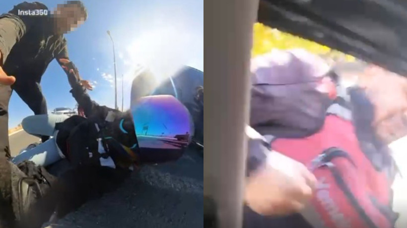 Kız arkadaşını yere yatırıp tekmeleyen sürücüyü köşeye sıkıştırdı