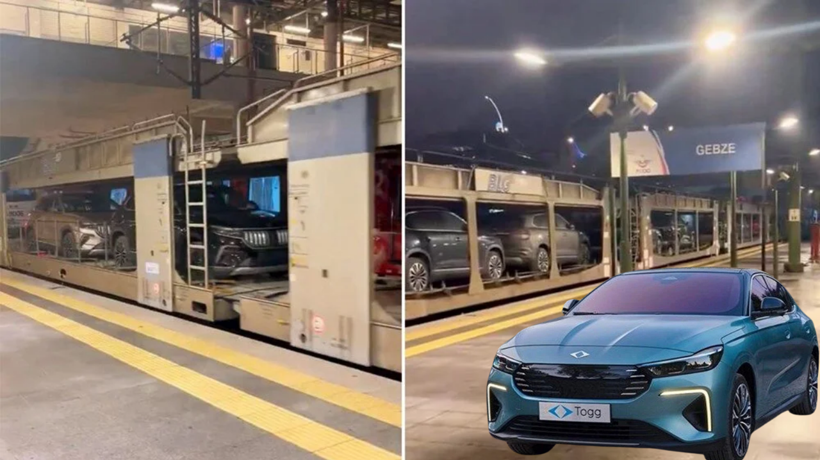 Vagonlar dolusu Togg yola çıktı! Marmaray'dan geçti, Almanya'ya gidiyor