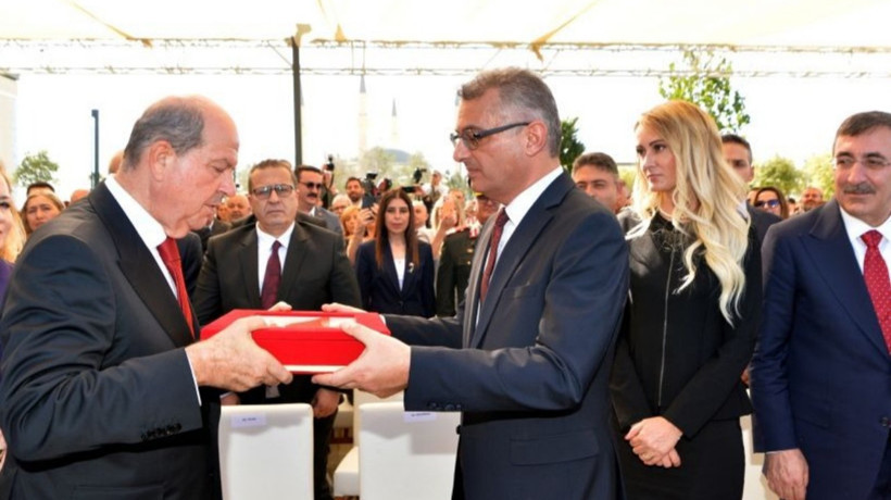 KKTC'de Cumhurbaşkanı Erhürman görevi devraldı! Cevdet Yılmaz da oradaydı
